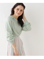 【WEB限定サイズ(S・LL)あり】ラメボーダーニット/ライトグリーン(021)