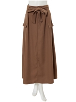 【インスタグラマーコラボ】ポケットデザインロングスカート/モカ