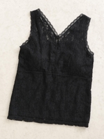 カップ付レースタンク/ブラック