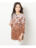 グラデフラワープルオーバファブリック/ライトオレンジ(166)