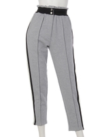 サイドラインテーパードパンツ/グレー