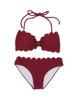 スカラップビキニ/水着/ワイン