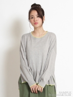 デオドラント加工ニットプルオーバー/杢グレー