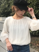 ドットチュールブラウス/シロ