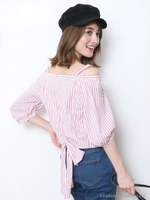 バルーンスリーブブラウス/レッド