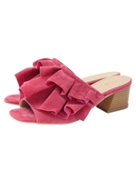 フリルスエードサンダル/ローズピンク