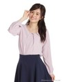 フロントチャームジョーゼットブラウス/ラベンダー