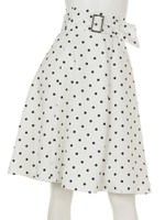 ベルト付フレアスカート(追加生産)/ホワイト