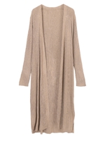 ライトリブニットロングカーディガン/ベージュ