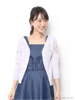 刺繍カーディガン/ラベンダー