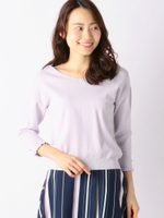 袖畦フリル2ウェイニット/ライトブルー