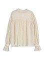 楊柳シャーリングフリルブラウス/クリーム