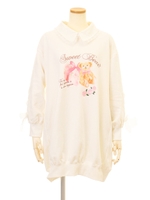 裏毛くまプリントワンピース/ホワイト