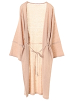 ・フレアスリーブロングカーディガン/ベージュ