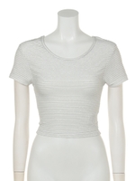 ラメボーダーショートＴ−ＳＨ/ホワイト