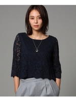 レースレイヤードプルオーバー/ネイビー(493)