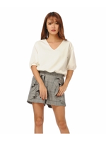 チェックフリルパンツコンビネゾン/WHITE