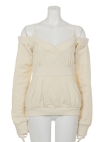 OFF SHOULDER SWEAT SHIRT/O/WHT