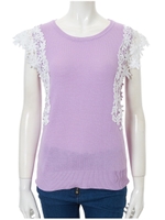 フラワーレースニット/ラベンダー