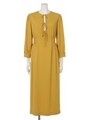 [GREED]GLOSS SATIN Long Sleeve Dress/YELLOW