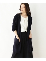 ブークレドロップロングカーディガン/ネイビー(093)