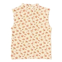 ボトルネック花柄ノースリーブニット