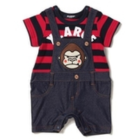 ファニーゴリラサロペット重ね着風カバーオール