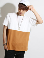 WEGO/USAコットンバイカラーTシャツ