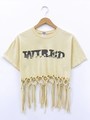 リメイクフリンジTシャツ リメイク     /サイズ表記 M