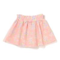 【30%OFF】チュール重ね花柄ミニ裏毛スカート