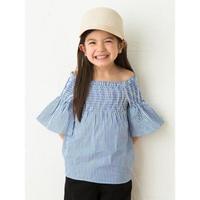 【43%OFF】ストライプ柄オフショルダーブラウス