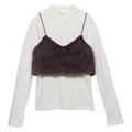 【50%OFF】【LIEN】フェイクファービスチェ×ハイネックTシャツセット