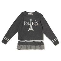 【50%OFF】【キッズサイズ向け】エッフェル塔PARISロゴ入りニット