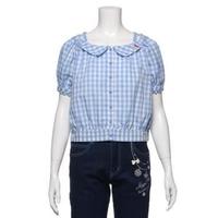 【50%OFF】ギンガムチェック柄パフスリーブブラウス