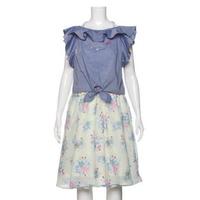 【50%OFF】フラワープリントドッキングワンピース