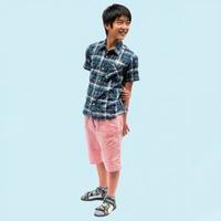 【50%OFF】先染めシャーリングチェックシャツ