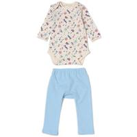 お出かけペンギン柄ボディ×裏毛ロングパンツセット