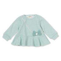 とび裏毛ペプラムリボンポシェット風トレーナー