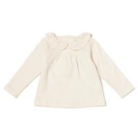 オーガニックコットン切り替えレースブラウス