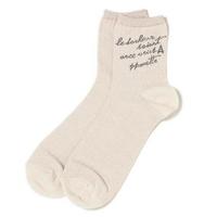 【50%OFF】ラメ入りロゴクルーソックス