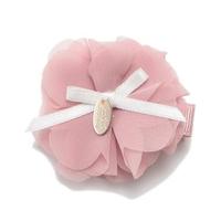 リボンつきシフォンフラワーヘアクリップ