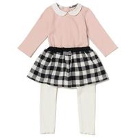 【20%OFF】丸衿つきロンパース×チェックフレアスカッツセット