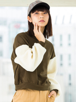 WEGO/スリーブボアスウェット