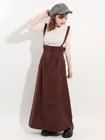 WEGO/サスペンダー付きロングスカート