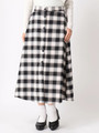 WEGO/チェック前ボタンミドルスカート