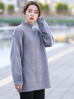 [18AW 新作アイテム]ボトルネックデザインローゲージニット