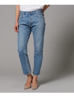 14.75OZ ハイウエストテーパードデニム/ライトブルー(091)