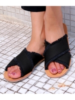 【ANAP】 フリンジクロスベルトサンダル/イエロー(024)