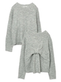BACK RIBBON KNIT TOP/グレー