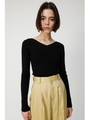 BACK V LACE UP ニット/BLK